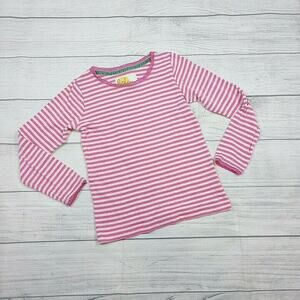 7/8 Boden Pink Stripe Pointelle Top